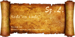Szűcs Leó névjegykártya