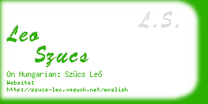 leo szucs business card